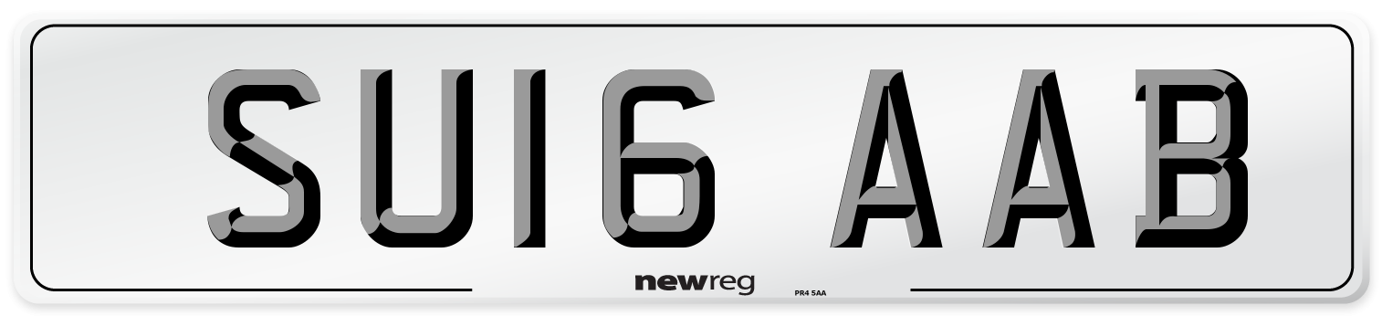 SU16 AAB Number Plate from New Reg